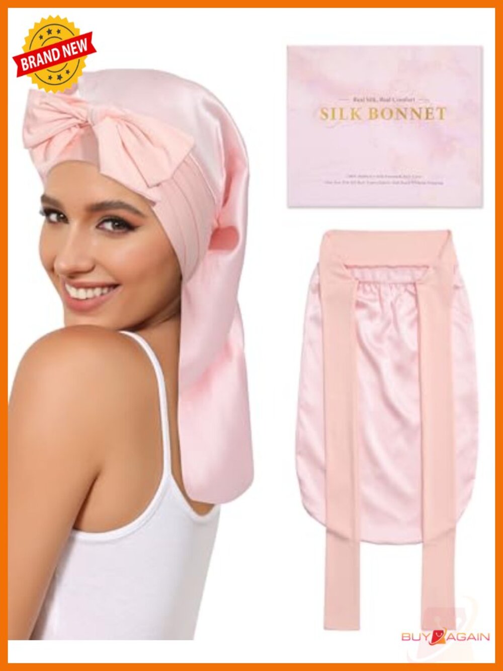 100% Mulberry Silk Bonnet for Sleeping Womens Long Hair Wrap Cap